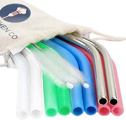 Aosbos Suitable 30oz 20oz Tumblers Collapsibles Travel Straws Dishwasher Friendly Flexible Cleaning Brush Reusable Straws Silicone Straws With Case 2 Pcs Bendable Straws Drinking Juice Coffee Kitchen Utensils Gadgets Home Kitchen