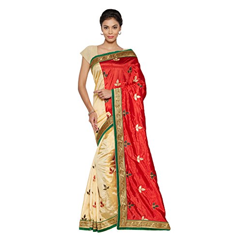 Viva N Diva Beige Silk Saree With Unstitched Blouse Piece