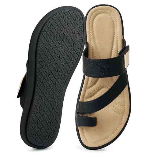 Decould sylf Flats Sandals for Women: Comfortable Dressy Summer Slides at Amazon