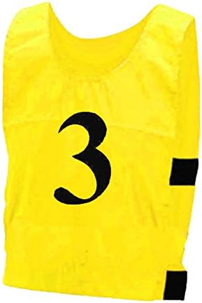 MUGHNIO UNISEX FOOTBALL TRAINING BIBS 10x NUMBERED SPORTS VESTS KIDS/ADULTS
