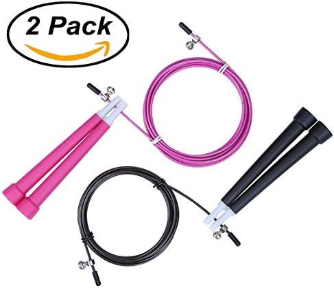 Jump Rope, Premium Quality - (2Pack) - Jumping Workout &amp; Fitness Training - Best for Boxing MMA - Speed - Adjustable - Survival and Cross - Most gym's long-term Choice - Quality Assurance &amp; Affordable
