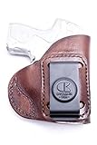 OutBags USA LS4PICO (BROWN-RIGHT) Full Grain Heavy Leather IWB Conceal Carry Gun Holster for Beretta Pico 380. Handcrafted in USA.
