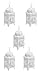 White Scrollwork Floral Filigree Candle Lanterns Set of 5