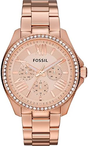 Fossil Women'S Rose Gold Dial Stainless Steel Band Watch [Am4483