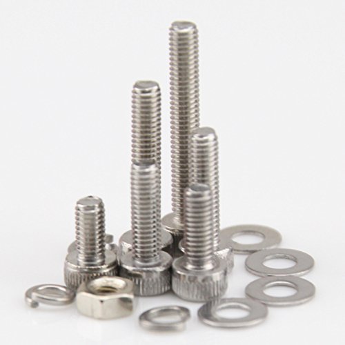 SZHKM 304 Stainless Steel Screw and Nut and Washer In Six Angle Hole Bolt Suit With Six Angle Screw M3 Classification Box 600 pieces