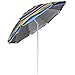 AMMSUN 6.5ft Portable Beach Umbrella for Sand with air vent Tilt Pole, Carry Bag UV 50+ Protection Outdoor Umbrellas Windproof for Patio Garden Beach Pool Backyard Navy Stripe