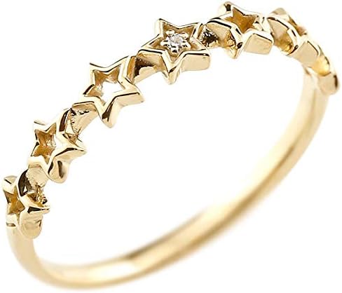 Amazon 星 スター リング ダイヤモンド ピンキーリング 指輪 イエローゴールドk18 重ね付け 18金 アンティーク リング レディース 1 リング 通販