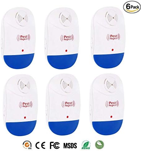 DRUPA Ultrasonic Pest Repeller 6 Packs - Home Pest Control Repellent - Electronic Insects & Rodents Repellent for Mosquito, Mouse, Cockroaches,Rats,Bug, Spider, Ant, Flies