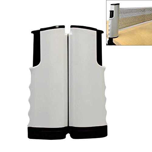 Portable Table Tennis Net and Post Set, Ping Pong Net Fits Tables Up to 2.0 inch (5.0 cm, White)
