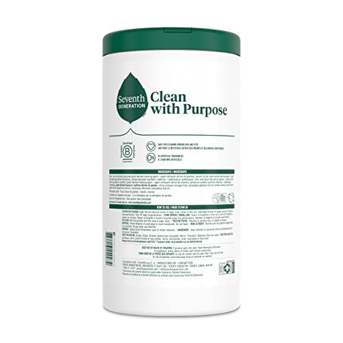 SEVENTH GENERATION MULTI-SURFACE WIPES, GARDEN MINT SCENTED, 70 COUNT