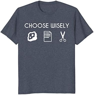 Mens Choose Wisely T-Shirt Funny Rock Paper Scissors Tee Medium Heather Blue