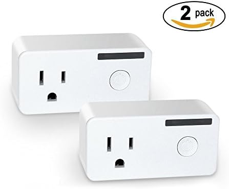 Wifi Smart Plug Set of 2 Mini Smart Outlet Compatible with Alexa Remote Control Device by Smart Phone from Anywhere Anytime with Energy Monitoring Function