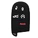 Black and Red Key Case Cover Jacket Silicone Rubber Fob Keyless Remote Holder Skin fit for JEEP FIAT DODGE CHRYSLER Smart Remote Key Case