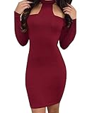 Allegrace Womens Long Sleeve Sexy Off Shoulder Bodycon Party Bandage Club Dresses