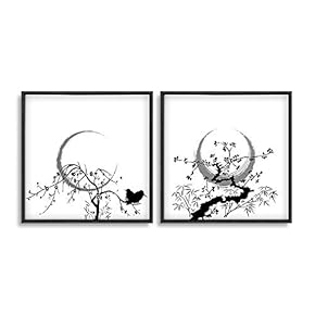 2 Piece Framed Canvas Wall Art for Living Room, Bedroom Ink Theme Canvas Prints for Home Decoration Ready to Hang - 16"x16"x2 Panels
