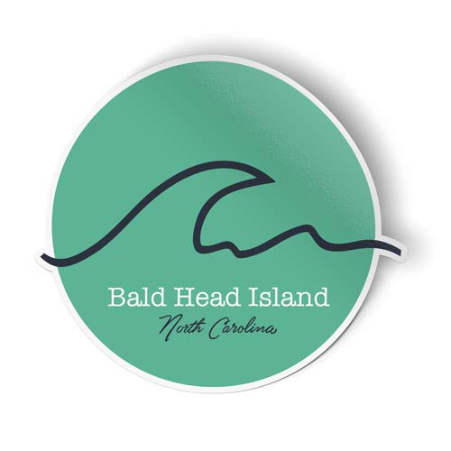 Squiddy Bald Head Island North Carolina Wave - Vinyl Sticker Decal for Phone, Laptop, Water Bottle (2.5" high)