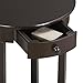 Yaheetech Round Sofa Side End Table with Drawer and Shelf Bedside Nightstand Living Room Tall Accent Tables End Table for Small Spaces Wooden (Espresso)