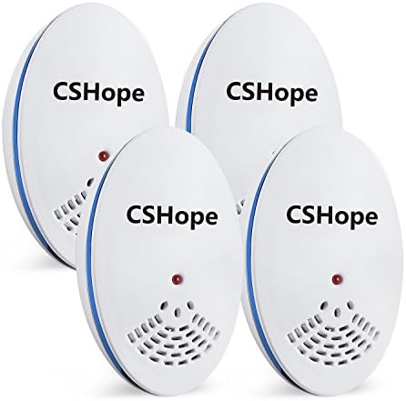 CSHope Ultrasonic Pest Repeller [2018 Upgraded] Electronic Mosquito Pest Repellent Plug In for Insect, Mouse, Rats, Spiders, Fleas, Roaches, Bed Bugs, Mosquitoes, Eco-Friendly, Human &amp; Pet Safe-4 Pack
