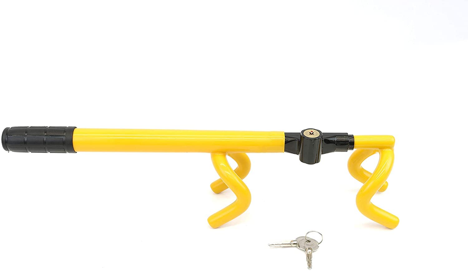 STRONG YELLOW DOUBLE HOOK CAR STEERING WHEEL ANTI THEFT SECURITY LOCK/BRACE