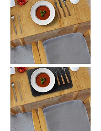 Alpiriral Dining PlaceMats Set of 4 Heat Resistant PlaceMats Easy to Wipe Off Scrub Vinyl Place Mats Washable Table Mats Protect A Table from Messes & with A Nice Looking in Black