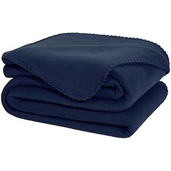 LARGE Double NAVY BLUE Fleece Blanket Sofa / Bed Throw ...