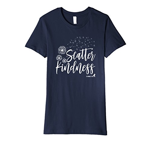 Womens Inspirational TShirt Scatter KIndness! Medium Navy