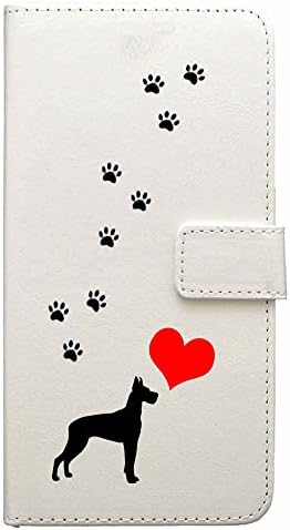 iPhone 7 Plus (5.5) book type case white, Dog Love Walking Great Dane