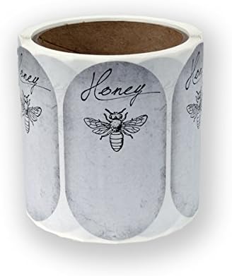 Honey Labels (roll of 250) (Large Oval, Victorian/bee)