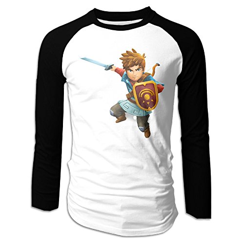 MEGGE Oceanhorn Game Monster Men Shoulder Long Sleeve T Black S