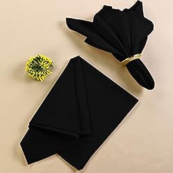 Utopia Kitchen Black Cloth Napkins [12 Pack, 18x18