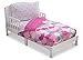 Toddler Bedding Set | Girls 4 Piece Collection | Fitted Sheet, Flat Top Sheet w/ Elastic bottom, Fitted Comforter w/ Elastic bottom, Pillowcase | Delta Children | Pink Clouds | Hot Pink Grey