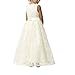 A line Wedding Pageant Lace Flower Girl Dress with Belt 2-12 Year Old