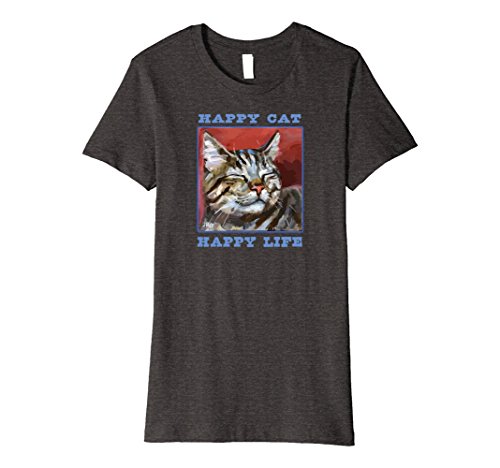 Womens happy cat, happy life - colorful, cute, adorable…