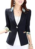 Aro Lora Women's 1/2 Long Sleeve Slim Fitted Floral Print Casual Suit Jacket Blazer