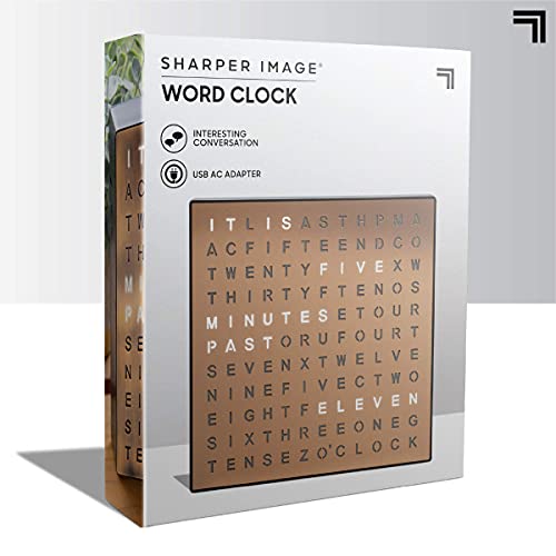 SHARPER IMAGE® LED LightUp Word Clock, 7.75" Modern Design, Electronic