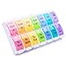 BUG HULL Large Pill Organizer 2 Times a Day Detachable, Twice a Day Weekly Pill Box, 7 Day AM PM Pill Case, Supplement Organizer for Vitamins Fish Oils