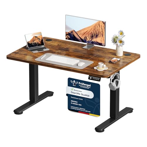 Devoko Elektrisch Höhenverstellbarer Schreibtisch 110 x 60cm, Stabiler Schreibtisch Höhenverstellbar Tisch, Steh-Sitz Bürotisch, Computertisch mit Mem