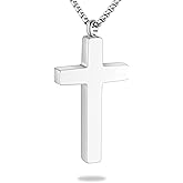 Dletay Cremation Necklace for Ashes Stainless Steel Cross Pendant Urn Necklace Memorial Keepsake Jewelry for Men Women