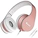 IAXSEE I70 Headphones with Microphone and Volume Control Portable for Girls Stereo Lightweight Adjustable Headsets for iPad iPod Android Smartphones Laptop Mp3(Rose Gold)thumb 1