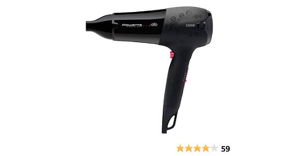 Rowenta Powerline Elite CV5012 2200W Negro - Secador de pelo (Negro, Con  agujero en la empuñadura para colgar, 1,8 m, 2200 W, 108 pieza(s), 6  pieza(s)) : Amazon.es: Belleza
