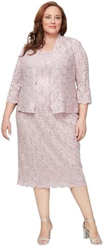 sl fashions plus size sequined lace dress Sl Fashions Plus Size Sequin-Lace Jacket Dress 4614 Size 18W