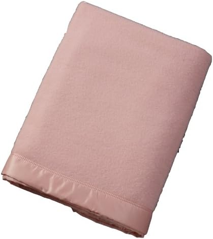 John Atkinson Contessa 100-Percent Merino Wool Heirloom Blanket, King, 100-Inch by 109-Inch, Pastel Pink