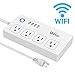 WiFi Smart Power Strip Socket with Alexa,Weton Wireless Multi-Plug Timer Switch Power Strip Surge Protector with 4 AC Outlets 4 USB Port Remote Control Via Free App for IOS/Android Smart Phone/Tablets