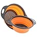 Kitchen Maestro Collapsible Silicone Colander/Strainer. Includes 2 Sizes 8 and 9.5 inch. … (Orange)