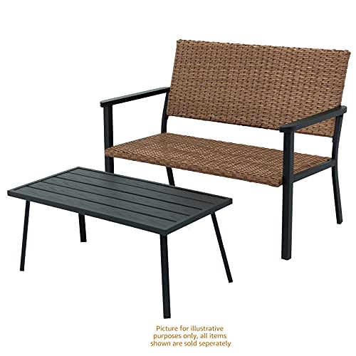 CHopetree Rectangle Patio Coffee Side Table for Outdoor use with Black