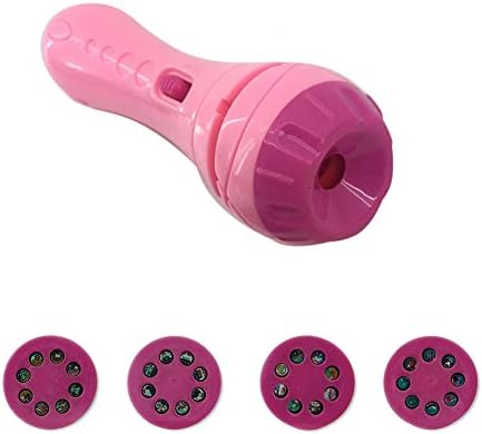 Foerteng Projector Toy,Flashlight Sleep Bedding Story Educational Developing Toy Rich Colorful World Slide For Infants Children (Pink)
