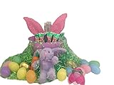 Easter Candy Egg Hunt Pail Gift Basket Bundle with Easter Bunny and Chocolate Covered Bunny