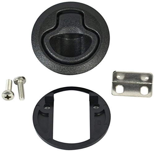 Southco M1-61 Series Natural Plastic Flush Pull Push-to-Close Latch, Non-Locking, 0.08"-0.28" Panel Thickness, 0.98"-1.02" Grip Range, Black (Pack of 2)