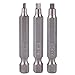 Yakamoz 3 Set of 3pcs 1/4-Inch Shank Magnetic Square Head Screwdriver Bits | SQ1 SQ2 SQ3, 2-Inch Length