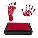 Baby Ink Pad – Handprint & Footprint Newborn Kit – Print Stamps Reusable Feet & Hands Stamps – 100% Non-Toxic, Acid-Free – Smudge-Proof Designs – Ideal Family Memory (Black+Blue+Red)